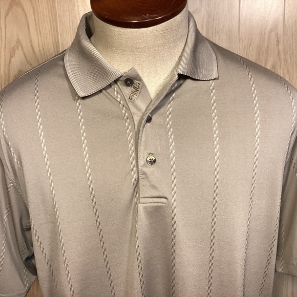 Ping Mens Golf Polo Shirt Size Large color silver - Picture 3 of 11